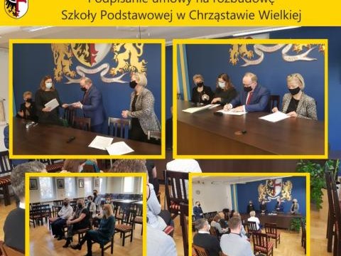 Podpisanie umowy na rozbudowę Szkoły Podstawowej w Chrząstawie Wielkiej