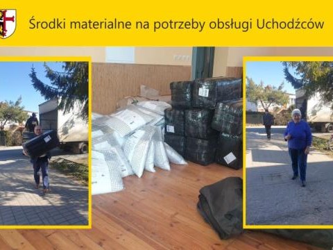 Kolejne środki materialne na potrzeby obsługi Uchodźców dojechały do tymczasowego punktu w Gajkowie.