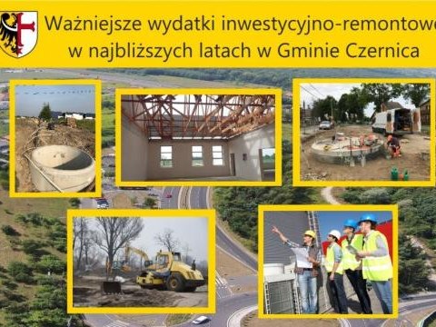 Ważniejsze wydatki inwestycyjno-remontowe w najbliższych latach w Gminie Czernica