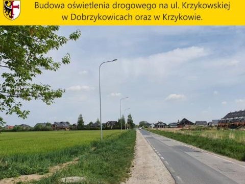 Budowa oświetlenia drogowego na ul. Krzykowskiej w Dobrzykowicach oraz w Krzykowie.