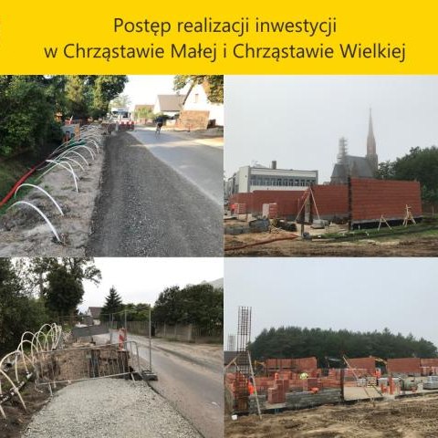 Postęp realizacji inwestycji w Chrząstawie Małej i Chrząstawie Wielkiej