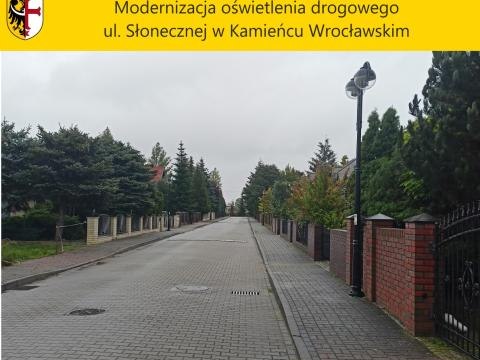 Modernizacja oświetlenia drogowego ul. Słonecznej w Kamieńcu Wrocławskim