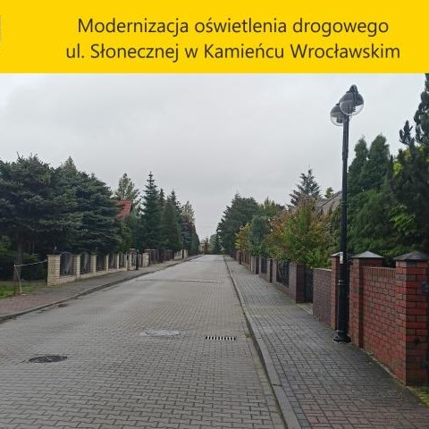 Modernizacja oświetlenia drogowego ul. Słonecznej w Kamieńcu Wrocławskim