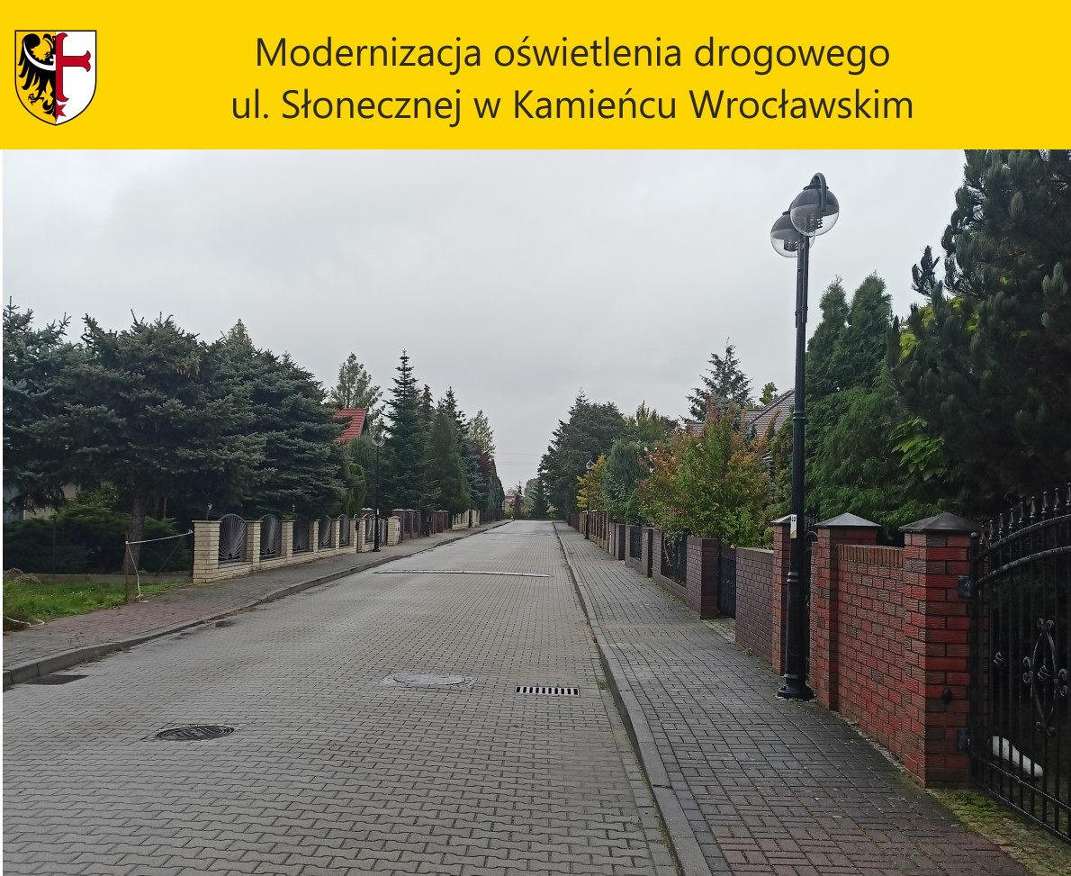 Modernizacja oświetlenia drogowego ul. Słonecznej w Kamieńcu Wrocławskim