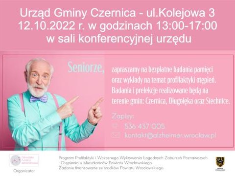 Zapraszamy na bezpłatne badania pamięci dla seniorów.