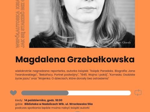 Spotkanie z Magdaleną Grzebałkowską