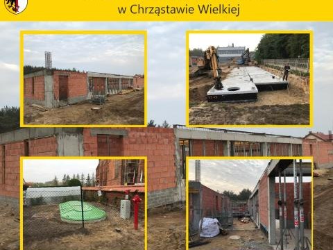 Postęp robót na szkole podstawowej w Chrząstawie Wielkiej