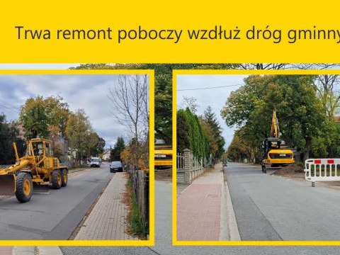 Trwa remont poboczy wzdłuż dróg gminnych