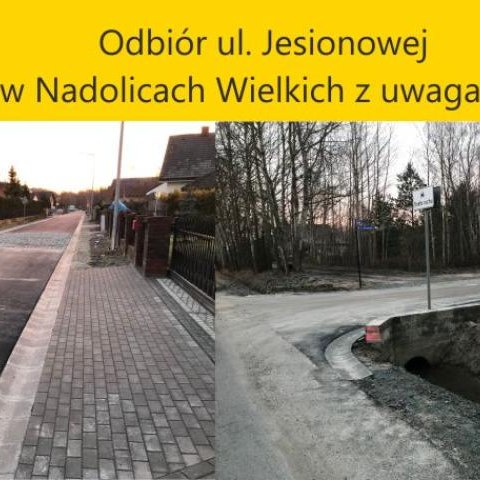 Odbiór ul. Jesionowej w Nadolicach Wielkich z uwagami.