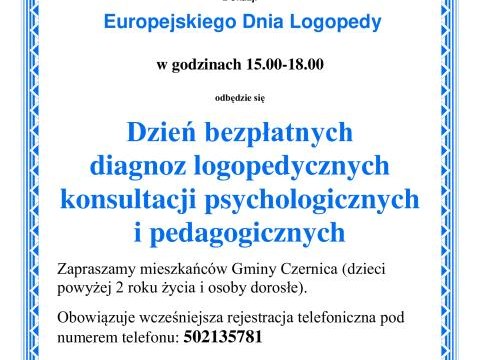 Dzień bezpłatnych diagnoz logopedycznych, konsultacji psychologicznych i pedagogicznych