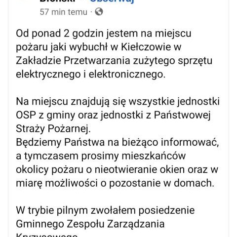 Pożar w Kiełczowie