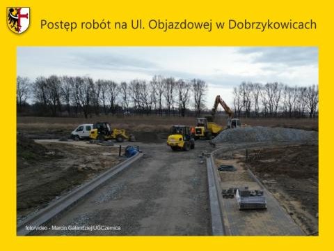 Postęp robót na Ul. Objazdowej w Dobrzykowicach