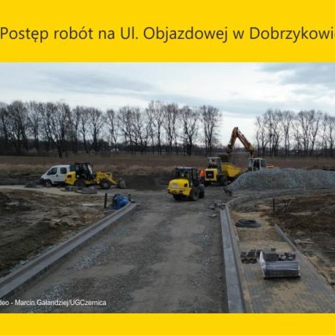 Postęp robót na Ul. Objazdowej w Dobrzykowicach