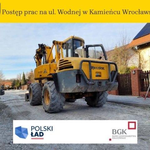 Postęp prac na ul. Wodnej w Kamieńcu Wrocławskim