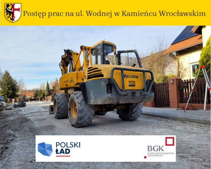 Postęp prac na ul. Wodnej w Kamieńcu Wrocławskim