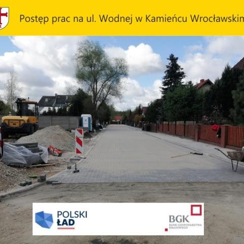 Postęp prac na ul. Wodnej w Kamieńcu Wrocławskim