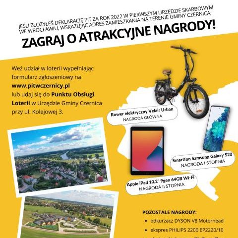 Złożyłeś PIT wskazując Gminę Czernica jako swoje miejsce zamieszkania? Graj o wspaniałe nagrody!