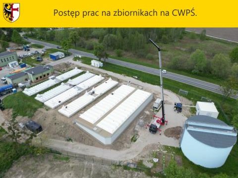 Postęp prac na zbiornikach na CWPŚ.