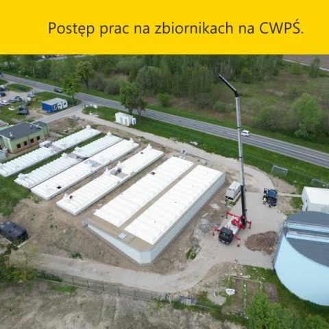 Postęp prac na zbiornikach na CWPŚ.