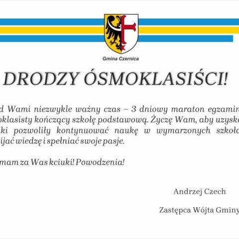 DRODZY ÓSMOKLASIŚCI!