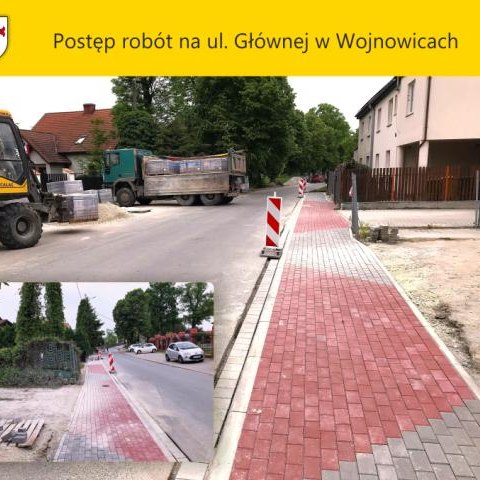 Postęp robót na ul. Głównej w Wojnowicach