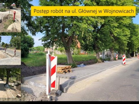 Postęp robót na ul. Głównej w Wojnowicach