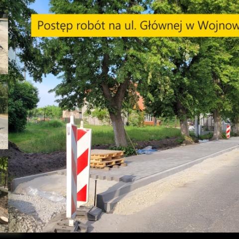 Postęp robót na ul. Głównej w Wojnowicach