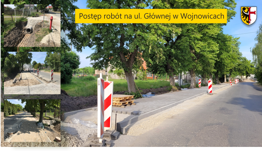 Postęp robót na ul. Głównej w Wojnowicach