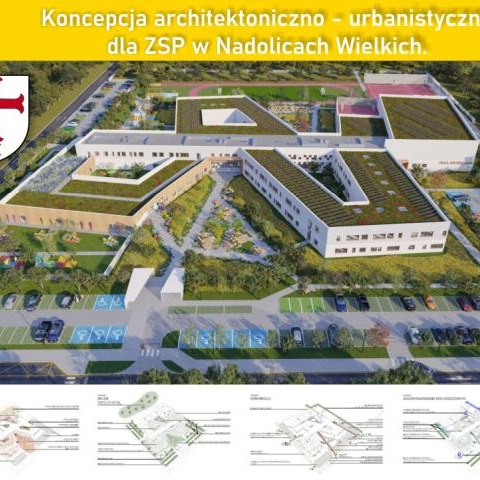 Koncepcja architektoniczno - urbanistyczna dla ZSP w Nadolicach Wielkich.