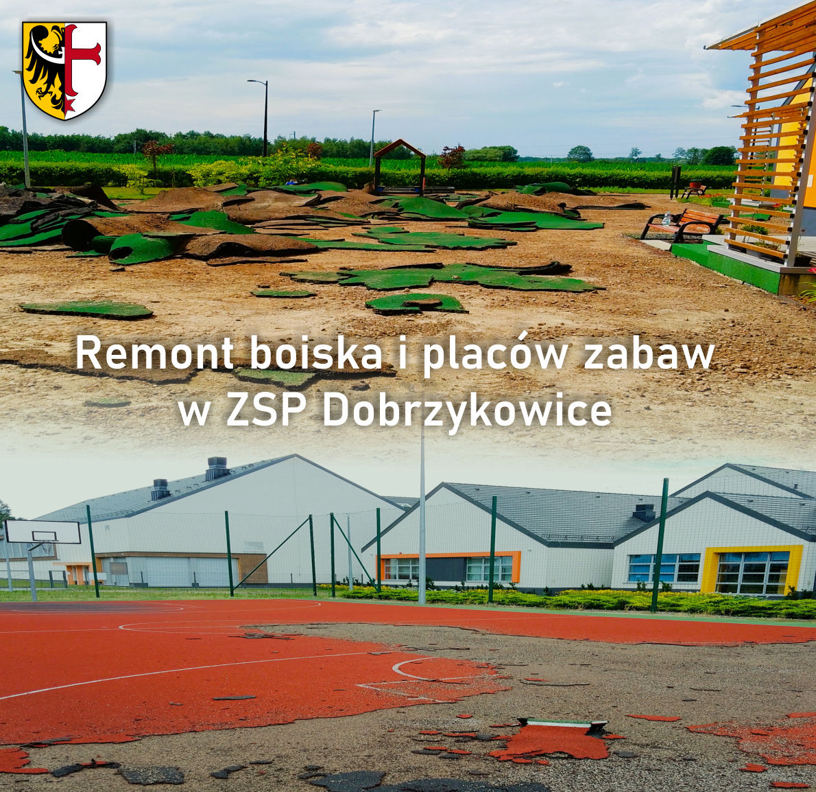 Remont boiska i placów zabaw w ZSP Dobrzykowice