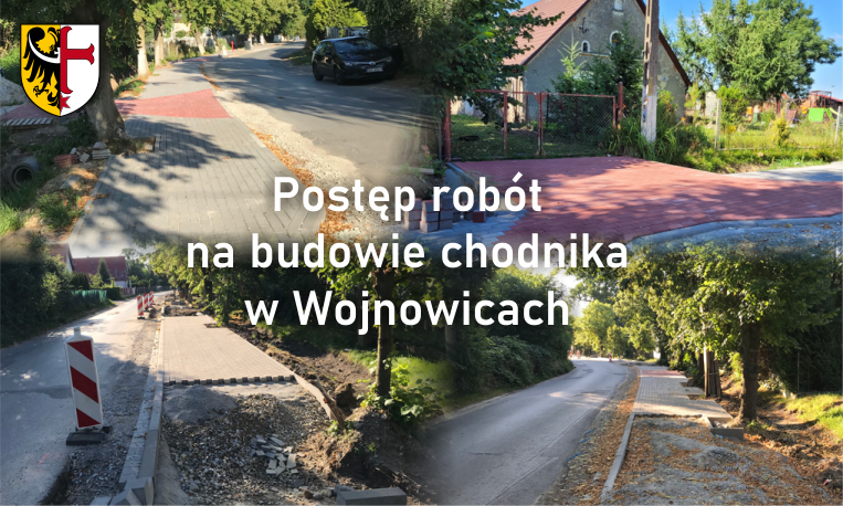 Postęp robót na budowie chodnika w Wojnowicach