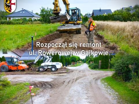 Rozpoczął się remont ul. Rowerowej w Gajkowie.