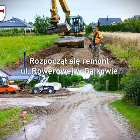 Rozpoczął się remont ul. Rowerowej w Gajkowie.