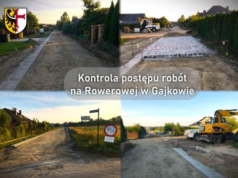 Kontrola postępu robót na Rowerowej w Gajkowie