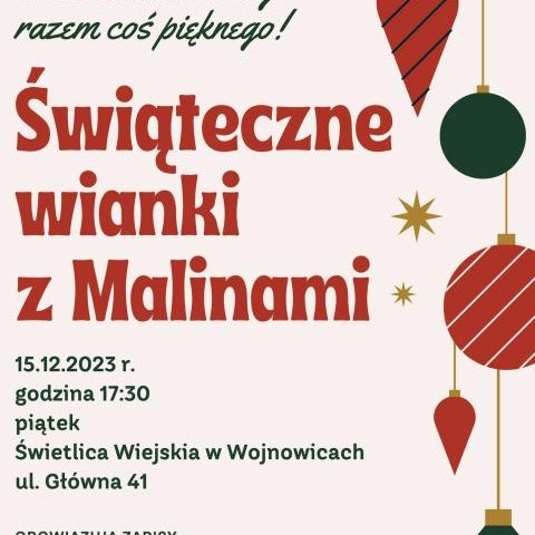 Świąteczne wianki z Malinami