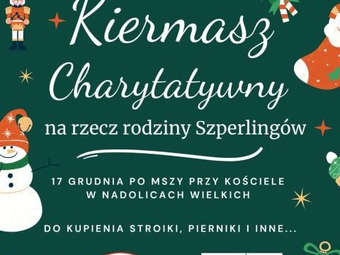 Kiermasz charytatywny na rzecz rodziny Szperlingów