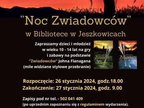 Noc Zwiadowców w bibliotece w Jeszkowicach