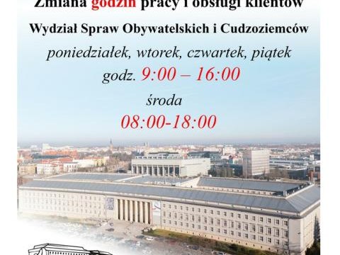 Dolnośląski Urząd Wojewódzki – zmiana godzin pracy