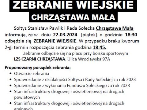 Zebranie wiejskie sołectwa Chrząstawa Mała