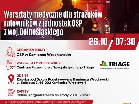 "Warsztaty medyczne dla strażaków ratowników z jednostek OSP z woj. Dolnośląskiego"