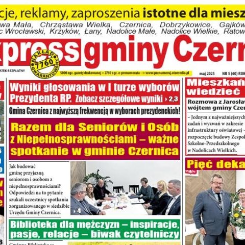 Zapraszamy do lektury majowego wydania Expressu Gminy Czernica.