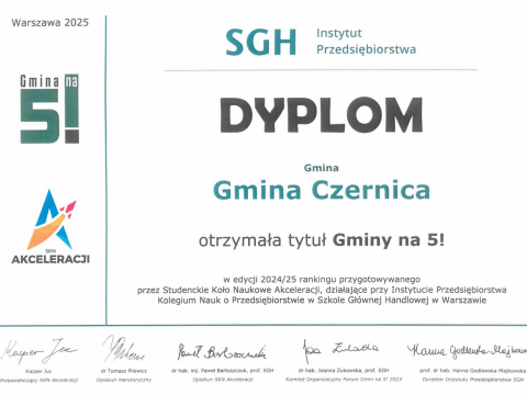 Gmina Czernica z tytułem Gmina na 5!