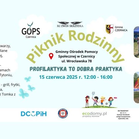 Serdecznie zapraszamy Mieszkańców gminy Czernica na Piknik Rodzinny do Czernicy!