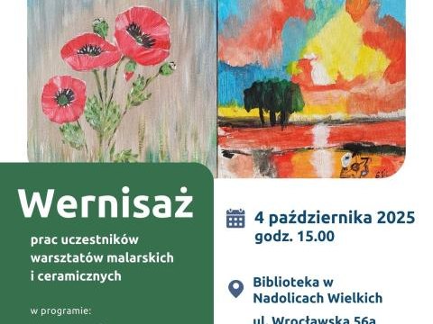 Wernisaż w bibliotece w Nadolicach Wielkich
