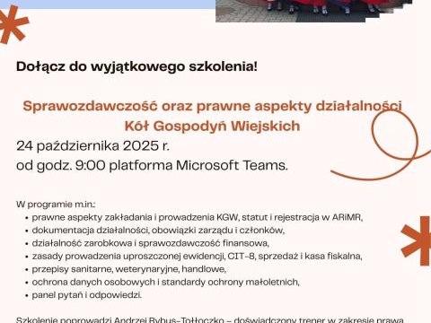 Szkolenie online dla Kół Gospodyń Wiejskich z województwa dolnośląskiego