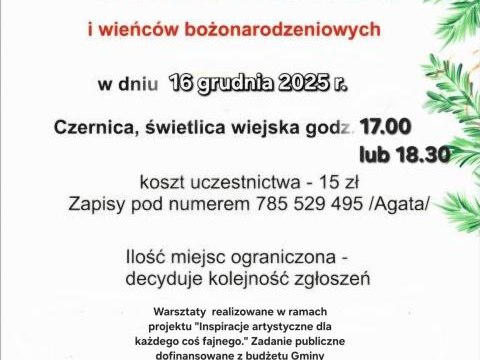Świąteczne Warsztaty Dekoracji i wieńców bożonarodzeniowych