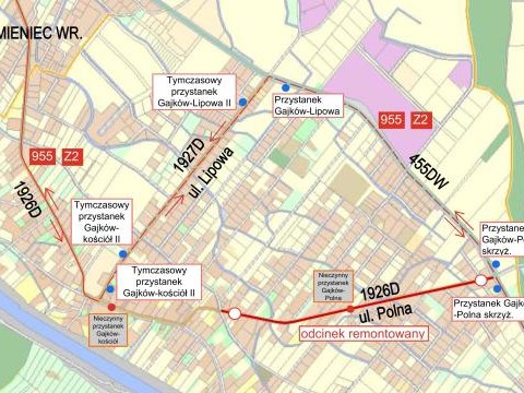 Remont ul. Polnej w Gajkowie i zmiany rozkładów jazdy autobusów