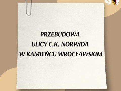 Rusza przebudowa ul. C.K. Norwida w Kamieńcu Wrocławskim!