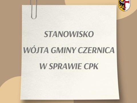 Stanowisko Wójta Gminy Czernica w sprawie CPK