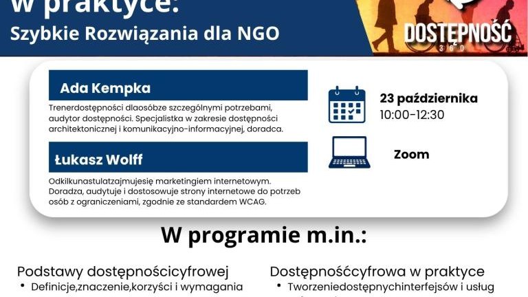Ada Kempka Trener dostępności dla osób ze szczególnymi potrzebami, audytor dostępności. Specjalistka w zakresie dostępności architektonicznej i komunikacyjno-informacyjnej, doradca. Łukasz Wolff O.jpg